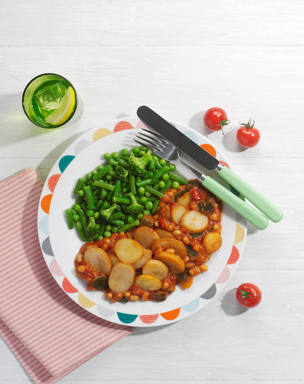 Frozen ready meal vegetable hotpot
